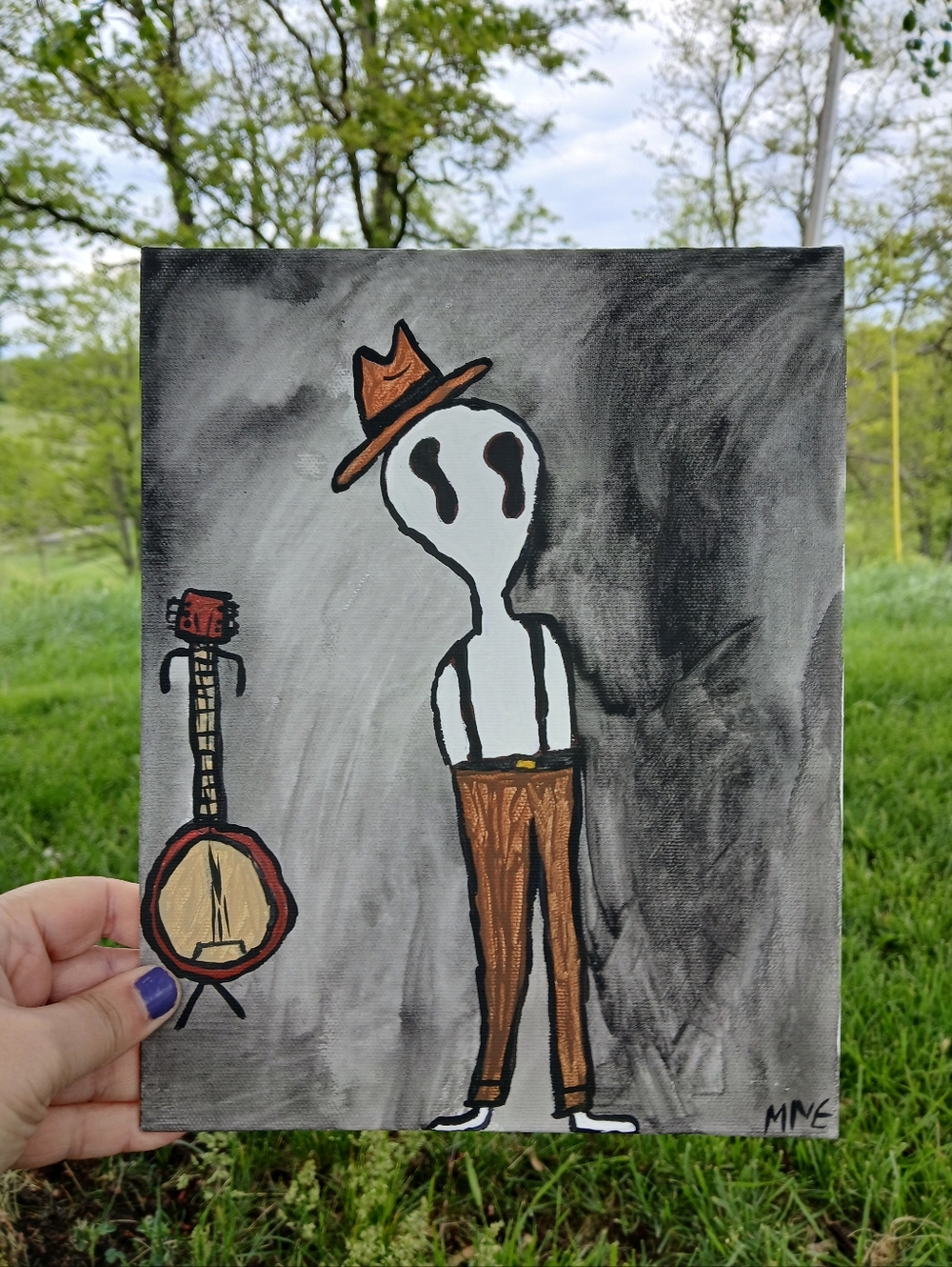 Fresno Nightcrawler Folk Art Painting